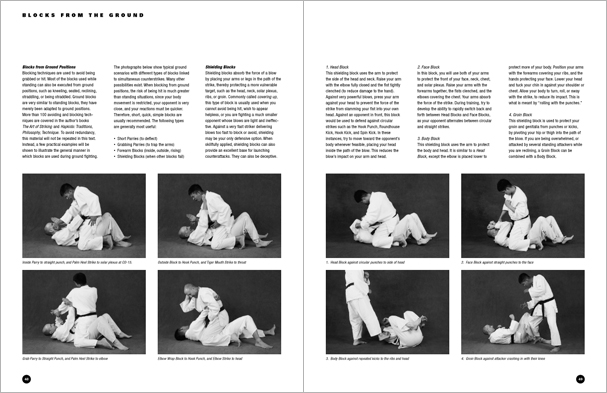 Sample pages from 'The Art of Ground Fighting'; one in a series of remarkable books that provide an in-depth look at the core concepts and techniques shared by a broad range of martial arts styles. Contains basics plus over 195 practical skills including chokes, joint locks, pins, ground kicks, sacrifice techniques, escapes, and counters from seated, reclining, and kneeling positions.