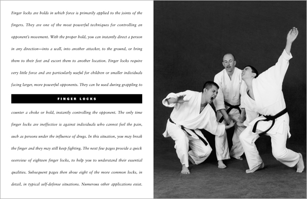 Sample pages from 'The Art of Holding'; one in a series of remarkable books that provide an in-depth look at the core concepts and techniques shared by a broad range of martial arts styles. Contains over 155 practical holds including joint locks, chokes, nerve holds, takedowns, pins, advanced combinations, and counterholds.