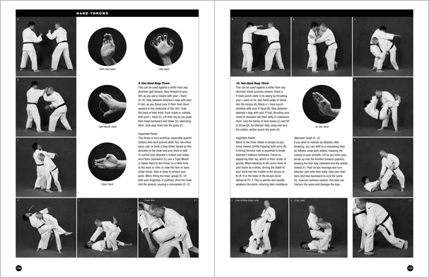 Sample pages from 'The Art of Throwing'; one in a series of remarkable books that provide an in-depth look at the core concepts and techniques shared by a broad range of martial arts styles. Contains over 130 practical throws including shoulder throws, hip throws, leg throws, hand throws, sacrifice throws, kick-counter throws, advanced combinations, and counterthrows.