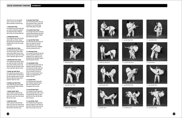 Sample pages from 'The Art of Throwing'; one in a series of remarkable books that provide an in-depth look at the core concepts and techniques shared by a broad range of martial arts styles. Contains over 130 practical throws including shoulder throws, hip throws, leg throws, hand throws, sacrifice throws, kick-counter throws, advanced combinations, and counterthrows.