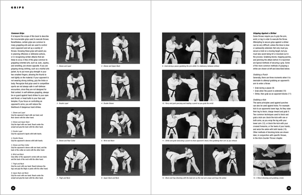 Sample pages from 'The Art of Throwing'; one in a series of remarkable books that provide an in-depth look at the core concepts and techniques shared by a broad range of martial arts styles. Contains over 130 practical throws including shoulder throws, hip throws, leg throws, hand throws, sacrifice throws, kick-counter throws, advanced combinations, and counterthrows.