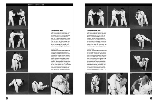 Sample pages from 'The Art of Throwing'; one in a series of remarkable books that provide an in-depth look at the core concepts and techniques shared by a broad range of martial arts styles. Contains over 130 practical throws including shoulder throws, hip throws, leg throws, hand throws, sacrifice throws, kick-counter throws, advanced combinations, and counterthrows.