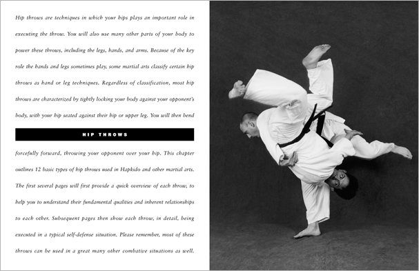 Sample pages from 'The Art of Throwing'; one in a series of remarkable books that provide an in-depth look at the core concepts and techniques shared by a broad range of martial arts styles. Contains over 130 practical throws including shoulder throws, hip throws, leg throws, hand throws, sacrifice throws, kick-counter throws, advanced combinations, and counterthrows.