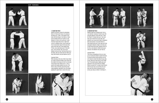 Sample pages from 'The Art of Throwing'; one in a series of remarkable books that provide an in-depth look at the core concepts and techniques shared by a broad range of martial arts styles. Contains over 130 practical throws including shoulder throws, hip throws, leg throws, hand throws, sacrifice throws, kick-counter throws, advanced combinations, and counterthrows.