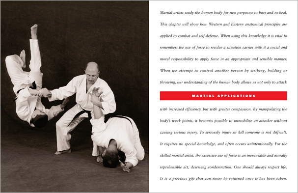 Sample pages from 'Essential Anatomy for Healing and Martial Arts'; a unique book that familiarizes healing practitioners and martial artists with basic concepts of the human body, as defined by both Western and Eastern medical traditions. Comprehensive, easy to understand, and lavishly illustrated in full color. Specially designed for students, healing professionals, and martial artists.