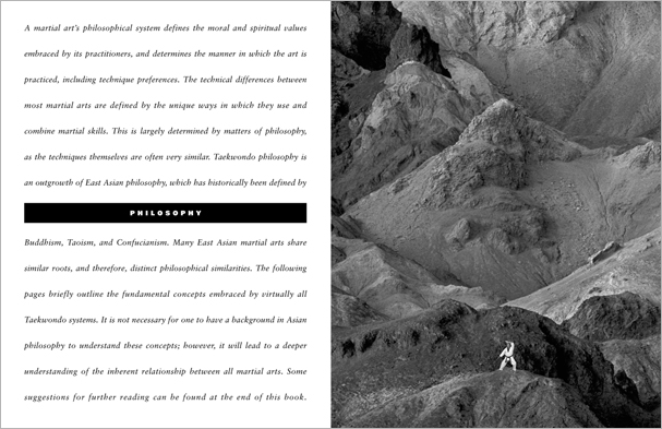 Sample pages from 'Taekwondo: The Essential Introduction', the first introductory text to provide a concise overview of Taekwondo in its entirety, with essential material for novices.