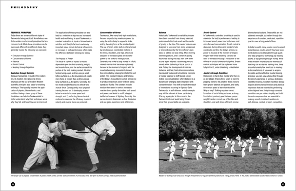 Sample pages from 'Taekwondo: The Essential Introduction', the first introductory text to provide a concise overview of Taekwondo in its entirety, with essential material for novices.